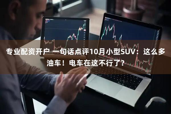专业配资开户 一句话点评10月小型SUV：这么多油车！电车在这不行了？